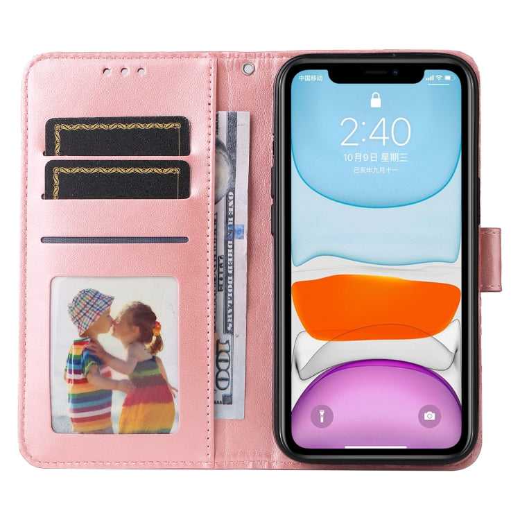 For iPhone 11 Embossed Sunflower Leather Phone Case (Pink) - iPhone 11 Cases by buy2fix | Online Shopping UK | buy2fix