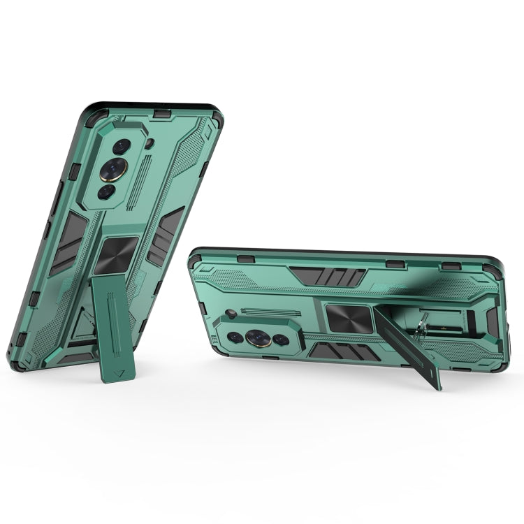 For Huawei Nova 10 Pro 4G Supersonic PC + TPU Shock-proof Protective Phone Case with Holder(Green) - Huawei Cases by buy2fix | Online Shopping UK | buy2fix