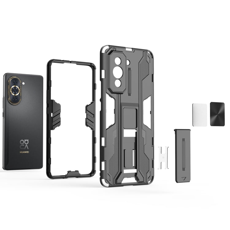 For Huawei Nova 10 Pro 4G Supersonic PC + TPU Shock-proof Protective Phone Case with Holder(Black) - Huawei Cases by buy2fix | Online Shopping UK | buy2fix