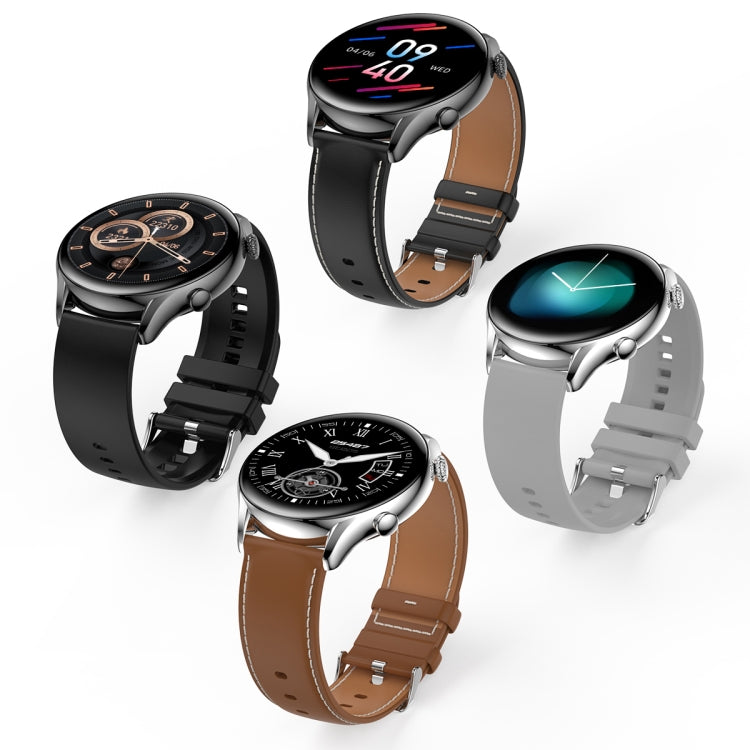 X5 1.32 Inch Round Screen Leather Strap Smart Health Watch Supports Body Temperature Monitoring, ECG Monitoring, Blood Pressure(Black) by buy2fix