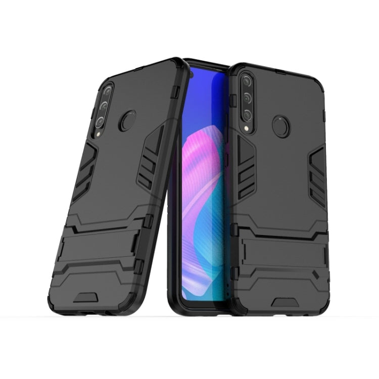 For Huawei Y7p / P40 Lite E Shockproof PC + TPU with Holder(Black) - Huawei Cases by buy2fix | Online Shopping UK | buy2fix