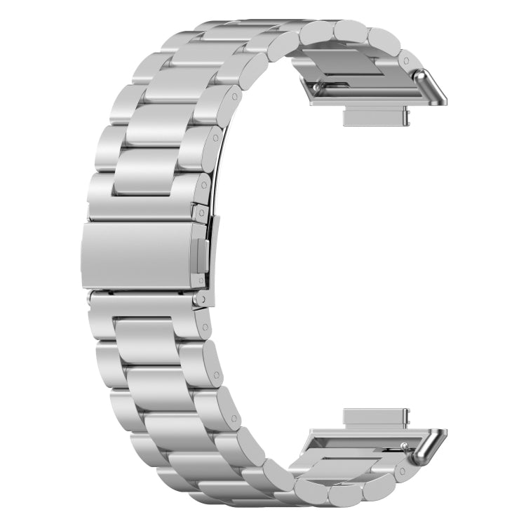 For Huawei Watch Fit 2 Three-bead Metal Stainless Steel Watch Band(Silver) - Watch Bands by buy2fix | Online Shopping UK | buy2fix