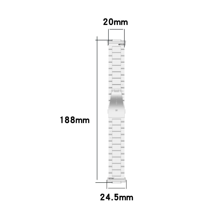 For Huawei Watch Fit 2 Three-bead Metal Stainless Steel Watch Band(Silver) - Watch Bands by buy2fix | Online Shopping UK | buy2fix