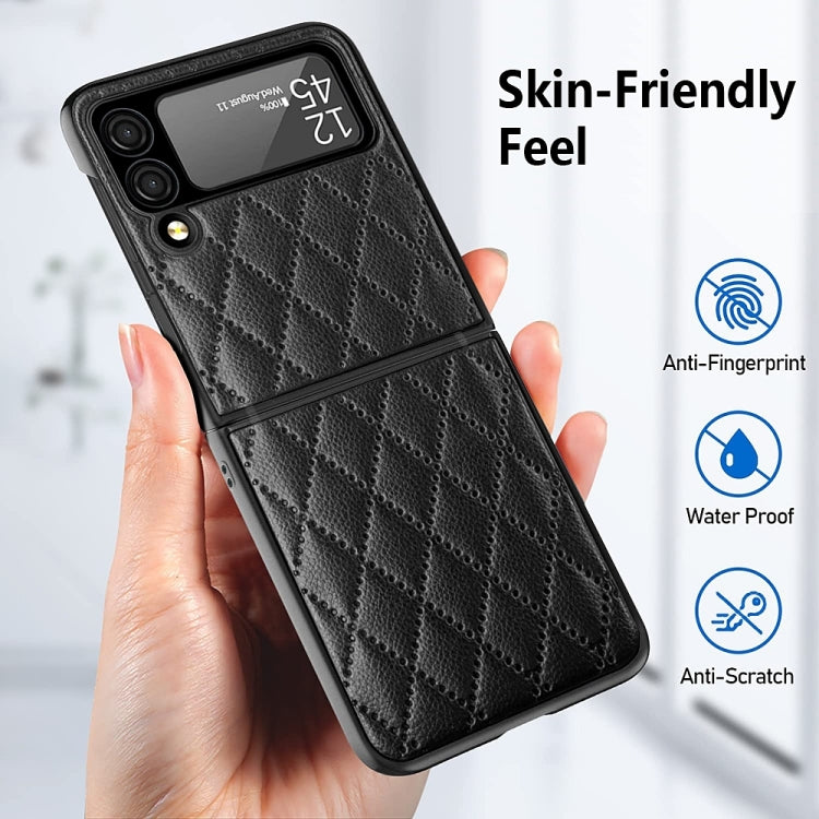 For Samsung Galaxy Z Flip4 Diamond Lattice Hinge Phone Case(Black) - Galaxy Z Flip4 5G Cases by buy2fix | Online Shopping UK | buy2fix