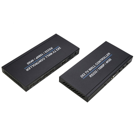 BT100 4K 60Hz 1080P 2 x 2 TV Wall Controller, Plug Type:EU Plug(Black) by buy2fix