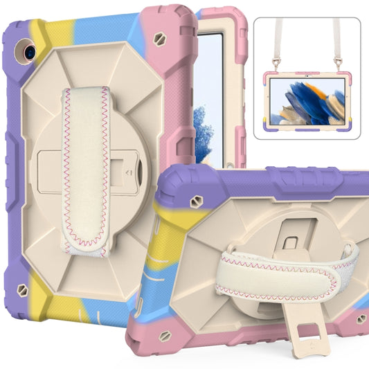 For Samsung Galaxy Tab A8 10.5 2021 X200 Contrast Color Robot Silicone + PC Tablet Case(Colorful Pink) by buy2fix