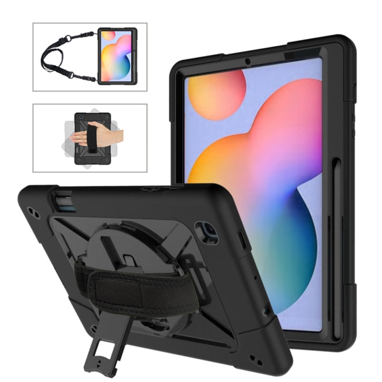 For Samsung Galaxy Tab S6 Lite P610 Contrast Color Robot Silicone + PC Tablet Case(Black) - Tab S6 Lite P610 / P615 by buy2fix | Online Shopping UK | buy2fix