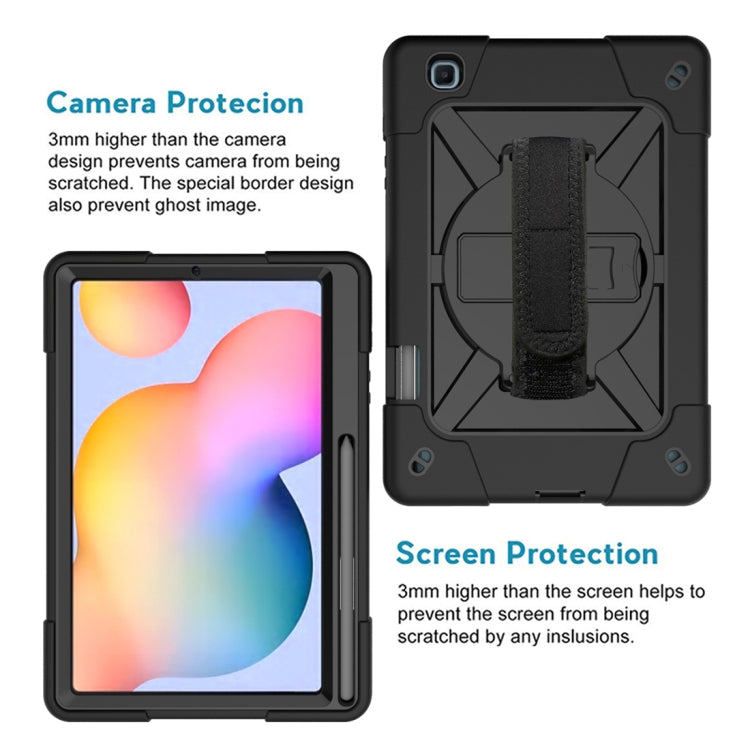 For Samsung Galaxy Tab S6 Lite P610 Contrast Color Robot Silicone + PC Tablet Case(Black) - Tab S6 Lite P610 / P615 by buy2fix | Online Shopping UK | buy2fix