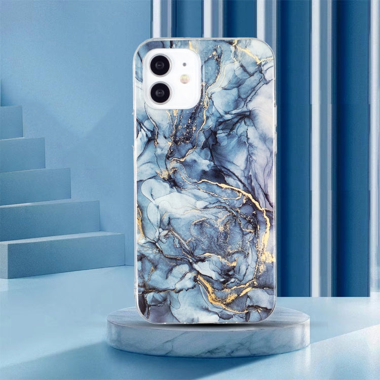 For iPhone 12 / 12 Pro IMD Marble Pattern TPU Phone Case(Grey) - iPhone 12 / 12 Pro Cases by buy2fix | Online Shopping UK | buy2fix