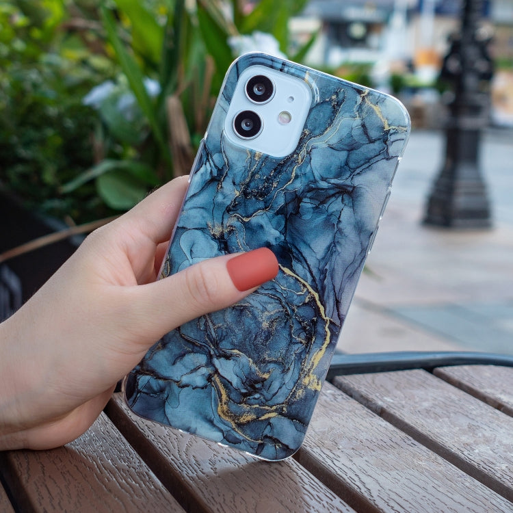 For iPhone 12 / 12 Pro IMD Marble Pattern TPU Phone Case(Grey) - iPhone 12 / 12 Pro Cases by buy2fix | Online Shopping UK | buy2fix