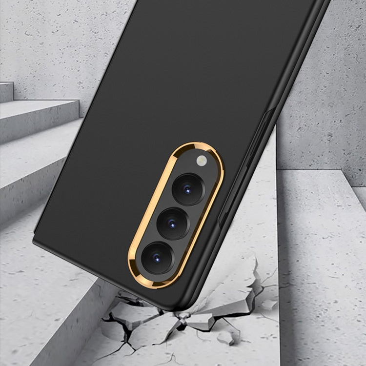 For Samsung Galaxy Z Fold4 GKK Ultra-thin Electroplating Lens Frame Phone Case(White) by GKK