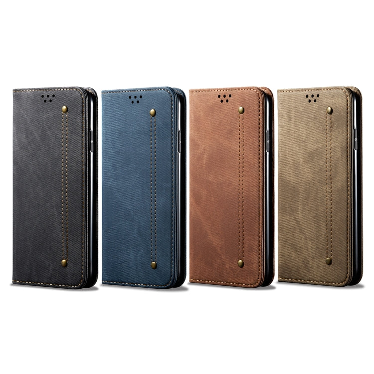 For Huawei Nova 10 4G Denim Texture Casual Style Horizontal Flip Leather Case(Brown) - Huawei Cases by buy2fix | Online Shopping UK | buy2fix