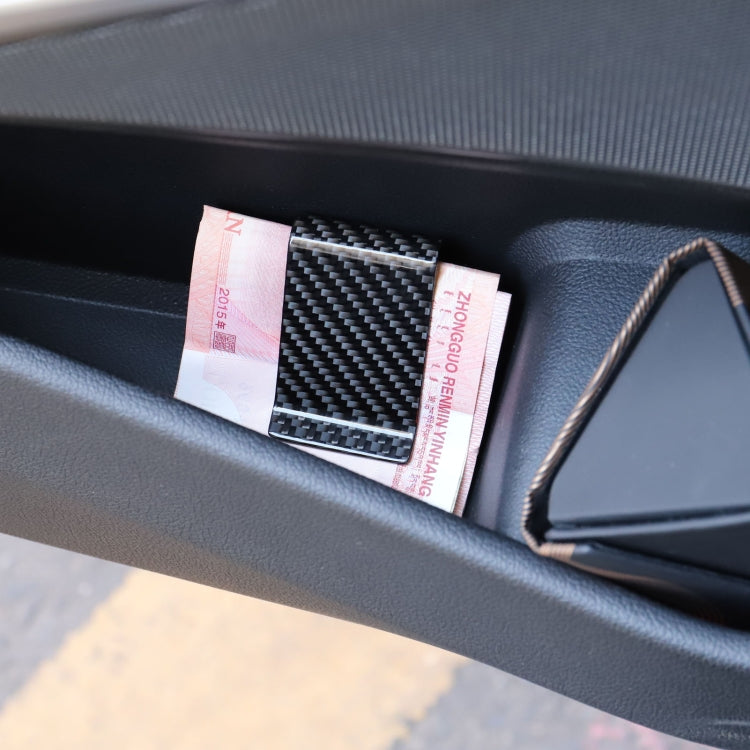 Car Carbon Fiber Card Holder Wallet Credit Card Clip(Matte) by buy2fix