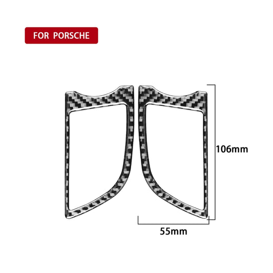 Car Carbon Fiber Dashboard Air Outlet Decorative Sticker for Porsche Panamera 2010-2016, Left and Right Drive by buy2fix