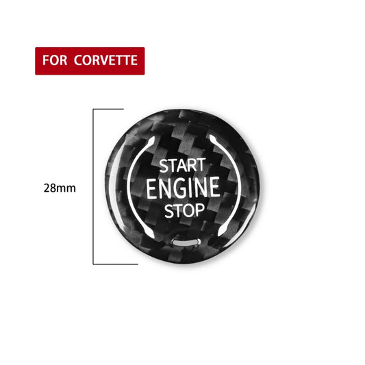 Car Carbon Fiber Engine Start Stop Ignition Button for Chevrolet Corvette C8 2020-2021(Black) by buy2fix