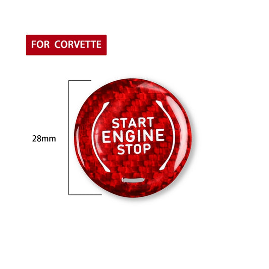 Car Carbon Fiber Engine Start Stop Ignition Button for Chevrolet Corvette C8 2020-2021(Red) by buy2fix