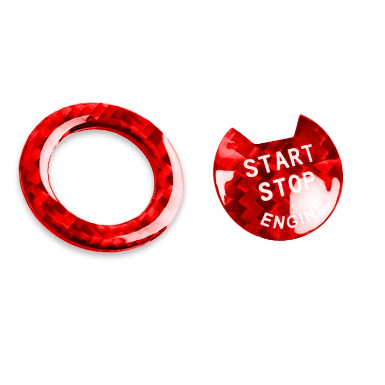 Car Carbon Fiber One-button Start Decorative Sticker for Infiniti Q50 2014-2020 / Q60 / QX60(Red) - Car Interior Mouldings by buy2fix | Online Shopping UK | buy2fix