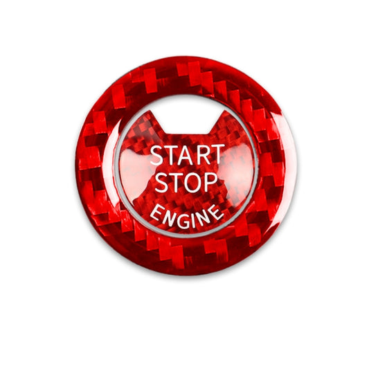 Car Carbon Fiber One-button Start Decorative Sticker for Infiniti Q50 2014-2020 / Q60 / QX60(Red) by buy2fix
