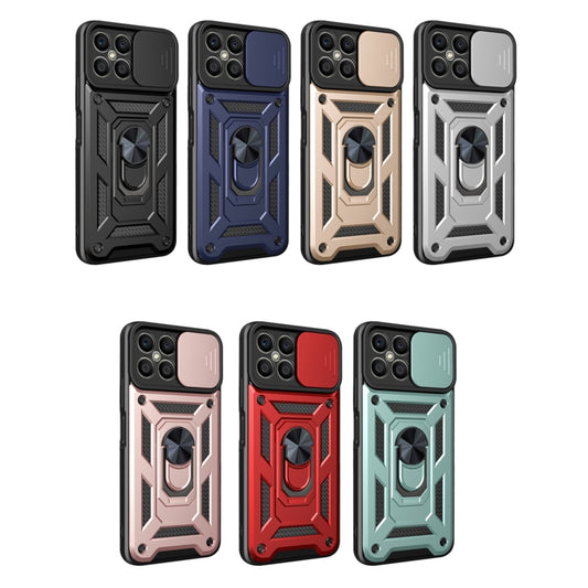 For Honor X8 Sliding Camera Design TPU + PC Phone Case(Black) - Honor Cases by buy2fix | Online Shopping UK | buy2fix