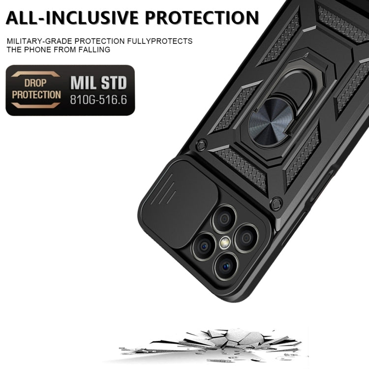 For Honor X8 Sliding Camera Design TPU + PC Phone Case(Black) - Honor Cases by buy2fix | Online Shopping UK | buy2fix