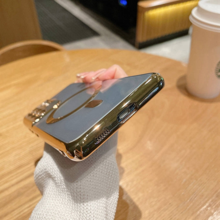 For Samsung Galaxy S22 5G Electroplated Frame MagSafe Magnetic Phone Case(Dark Green) by buy2fix