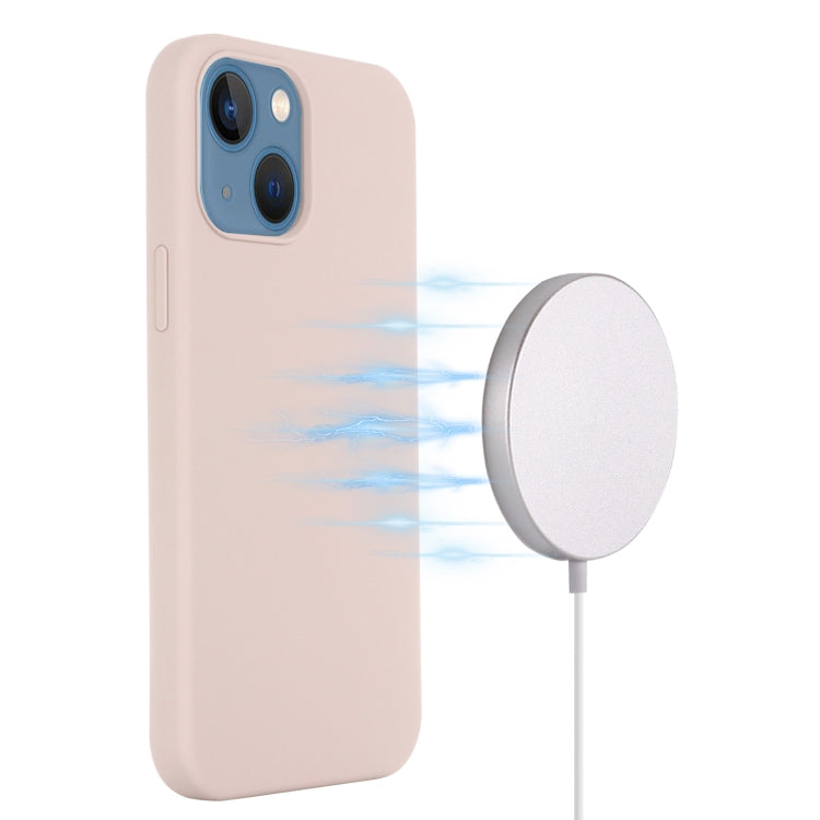 For iPhone 14 Shockproof Silicone Magsafe Case (Sand Pink) - iPhone 14 Cases by buy2fix | Online Shopping UK | buy2fix
