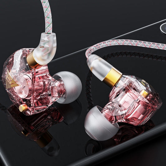 QKZ SK8 3.5mm Sports In-ear Dynamic HIFI Monitor Earphone with Mic(Pink) - In Ear Wired Earphone by QKZ | Online Shopping UK | buy2fix