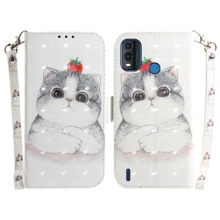 For Nokia G11 Plus 3D Colored Horizontal Flip Leather Phone Case(Cute Cat) - Nokia Cases by buy2fix | Online Shopping UK | buy2fix