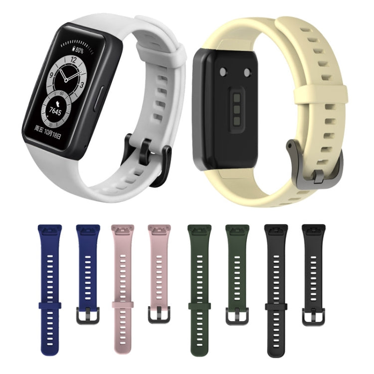 For Huawei Band 6 Silicone Watch Band(Pink Grey) - Watch Bands by buy2fix | Online Shopping UK | buy2fix