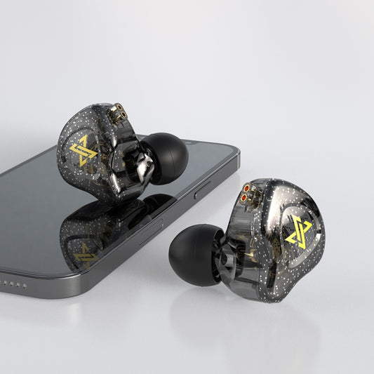 QKZ AK6 MAX In-ear Dynamic Subwoofer Wire-controlled Earphone, Version:Standard Version(Transparent Black) by QKZ