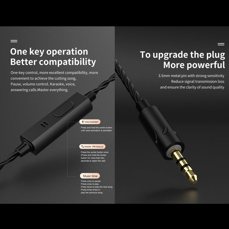 QKZ AK6 MAX In-ear Dynamic Subwoofer Wire-controlled Earphone, Version:Standard Version(Colorful) by QKZ