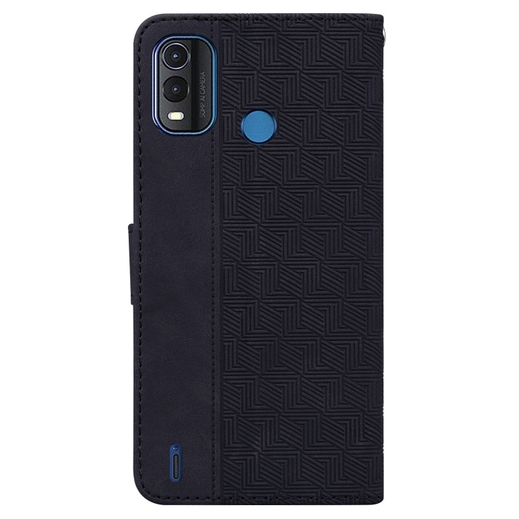 For Nokia G11 Plus Geometric Embossed Leather Phone Case(Black) - Nokia Cases by buy2fix | Online Shopping UK | buy2fix
