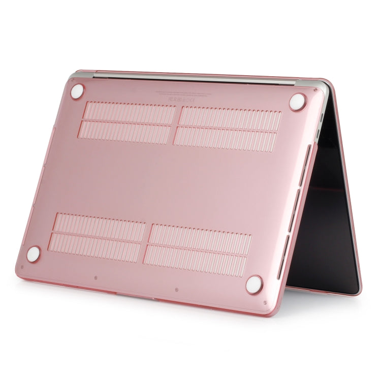 For MacBook Air 13.6 2025 / 2023 / 2022 Laptop Crystal Style Protective Case(Pink) by buy2fix