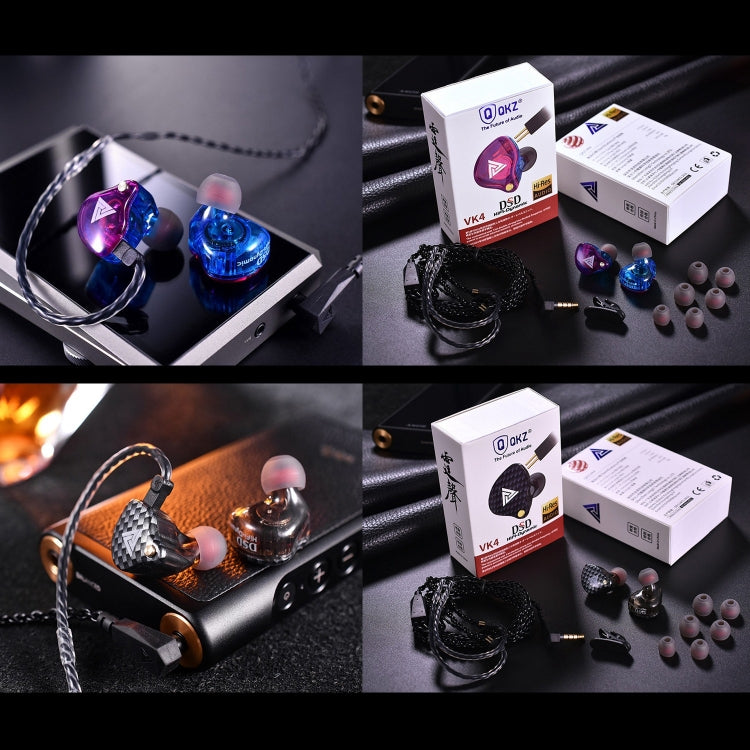 QKZ VK4 In-Ear Subwoofer HiFi Wire-controlled Earphone with Mic(Carbon Fiber Version) by QKZ