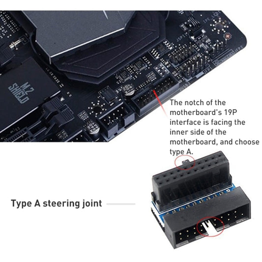 10 PCS 3.0 19P 20P Motherboard Male To Female Extension Adapter, Model: PH19B(Balck) by buy2fix