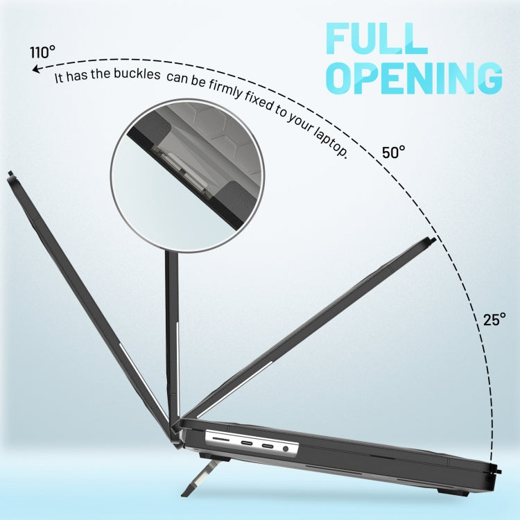 PC + TPU Honeycomb Laptop Protective Case For MacBook Pro 14.2 inch A2442 2021(Cool Black) by buy2fix