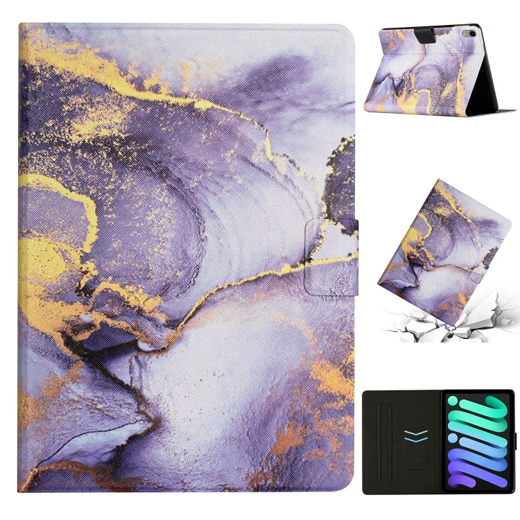 For iPad mini 2024 / mini 6 Marble Pattern Smart Leather Tablet Case(Purple) - iPad mini 6 Cases by buy2fix | Online Shopping UK | buy2fix