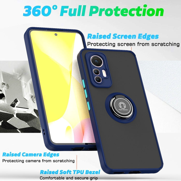 For Xiaomi 12 Lite Q Shadow 1 Series TPU + PC Phone Case with Ring Holder(Royal Blue) by buy2fix
