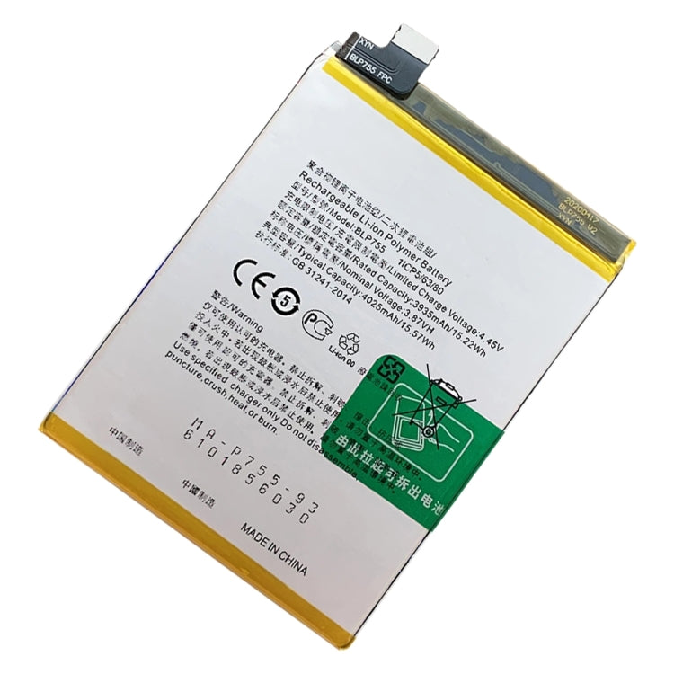 BLP755 4025 mAh Li-Polymer Battery Replacement For OPPO Reno3 5G/Reno3 4G/Reno3 Pro 5G/Reno3 Pro 4G/A91 - For OPPO by buy2fix | Online Shopping UK | buy2fix