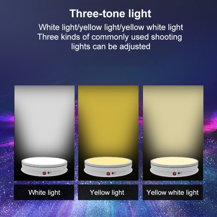42cm LED Light Electric Rotating Display Stand Turntable, Power Plug:EU Plug(White) by buy2fix