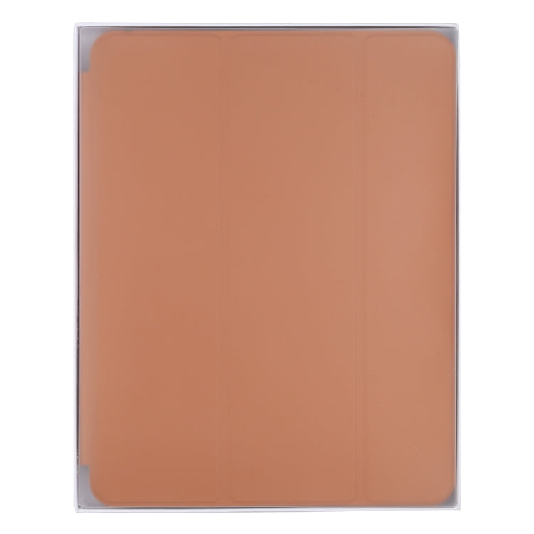 For iPad Pro 12.9 inch (2020/2021) 3-fold Horizontal Flip Smart Leather Tablet Case with Sleep / Wake-up Function & Holder(Orange) by buy2fix