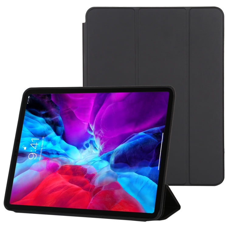 For iPad Pro 12.9 inch (2020/2021) 3-fold Horizontal Flip Smart Leather Tablet Case with Sleep / Wake-up Function & Holder(Black) - iPad Pro 12.9 (2018) Cases by buy2fix | Online Shopping UK | buy2fix