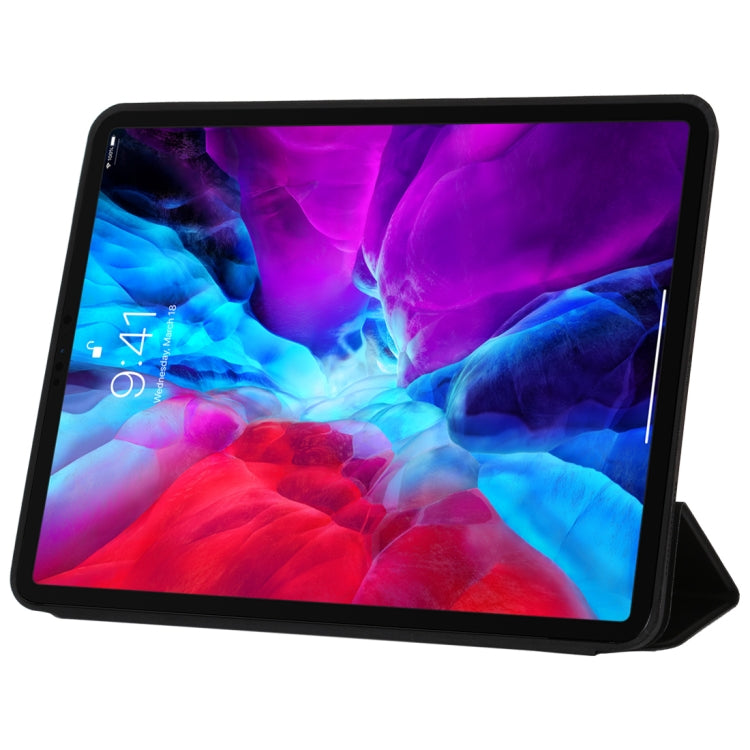 For iPad Pro 12.9 inch (2020/2021) 3-fold Horizontal Flip Smart Leather Tablet Case with Sleep / Wake-up Function & Holder(Black) - iPad Pro 12.9 (2018) Cases by buy2fix | Online Shopping UK | buy2fix
