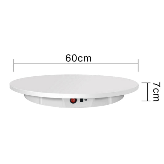 60cm Charging Rotating Display Stand Video Shooting Turntable, Load: 100kg, Power Plug:EU Plug(White) by buy2fix