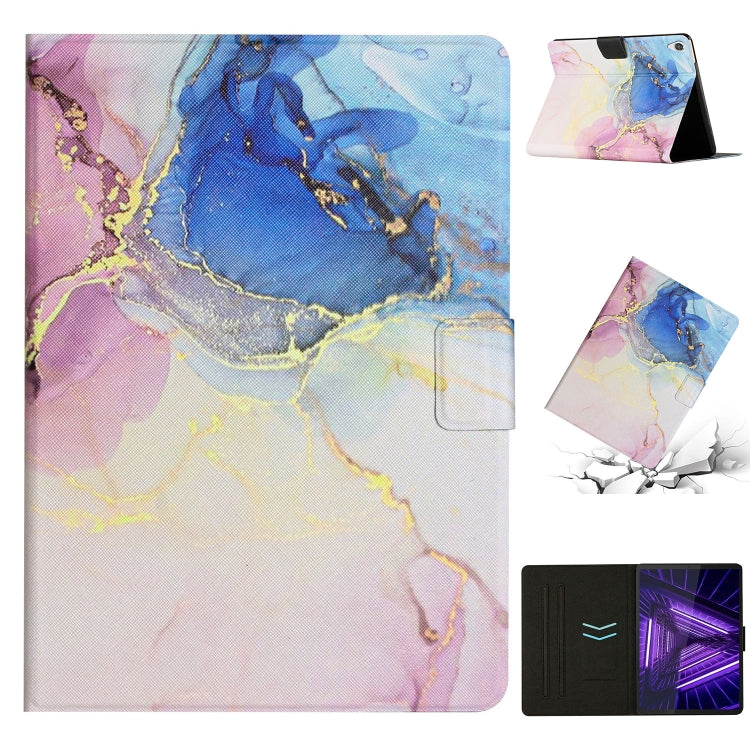 For Lenovo Tab M10 HD 2nd Gen Marble Pattern Smart Leather Tablet Case(Pink Blue) - Lenovo by buy2fix | Online Shopping UK | buy2fix