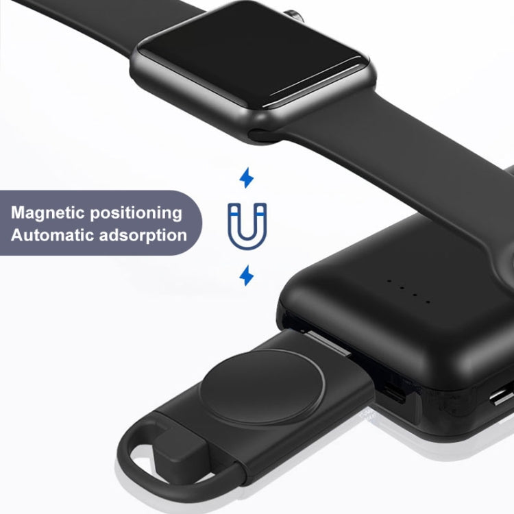 T09-A Dual USB Portable Wireless Smart Watch Charger for Apple Watch Series(White) - Charger / Holder by buy2fix | Online Shopping UK | buy2fix