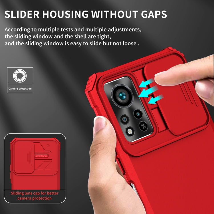 For Infinix Hot 11S NFC Stereoscopic Holder Sliding Camshield Phone Case(Red) - Infinix Cases by buy2fix | Online Shopping UK | buy2fix