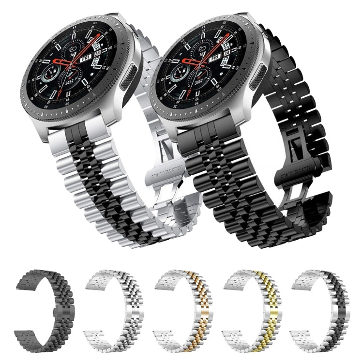 For Samsung Galaxy Watch5 40mm / 44mm Five-bead Stainless Steel Watch Band(Black) - Watch Bands by buy2fix | Online Shopping UK | buy2fix