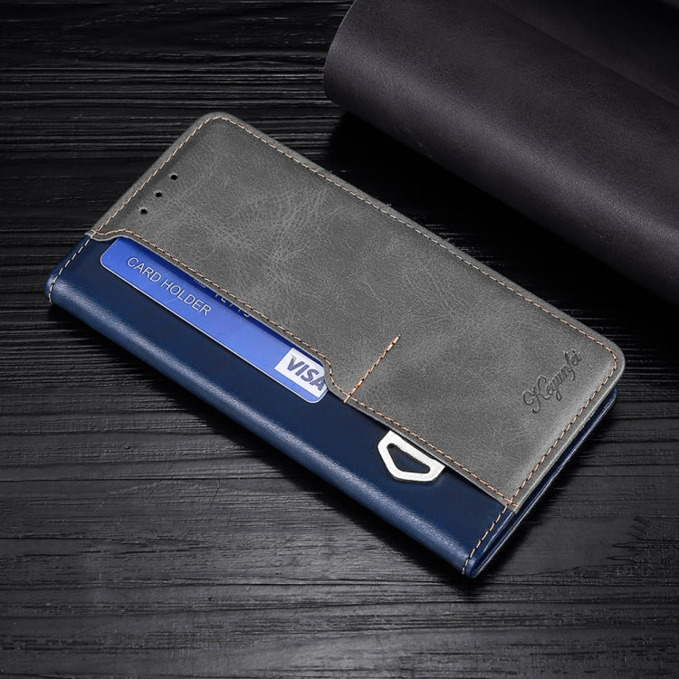 For Huawei nova 10 Contrast Color Side Buckle Leather Phone Case(Blue+Grey) - Huawei Cases by buy2fix | Online Shopping UK | buy2fix