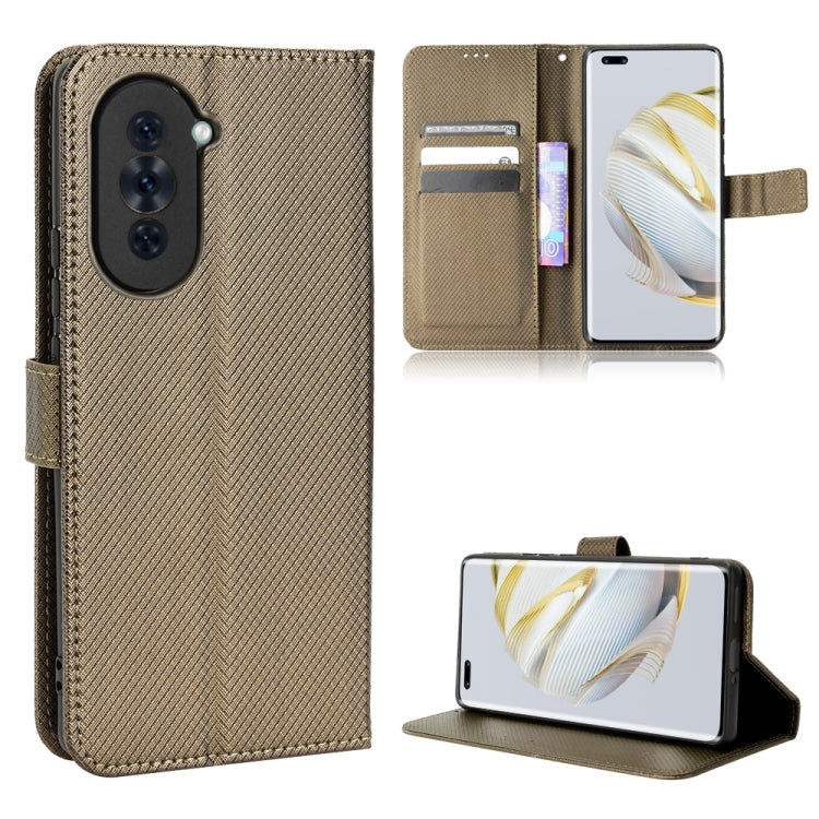 For Huawei nova 10 Diamond Texture Leather Phone Case(Brown) - Huawei Cases by buy2fix | Online Shopping UK | buy2fix